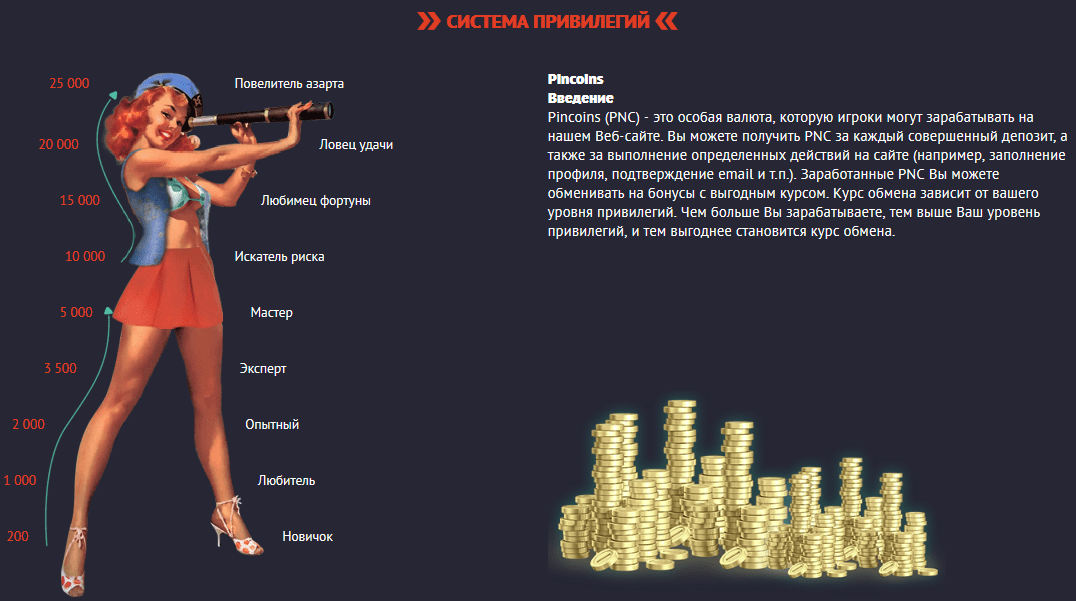 Привилегии казино